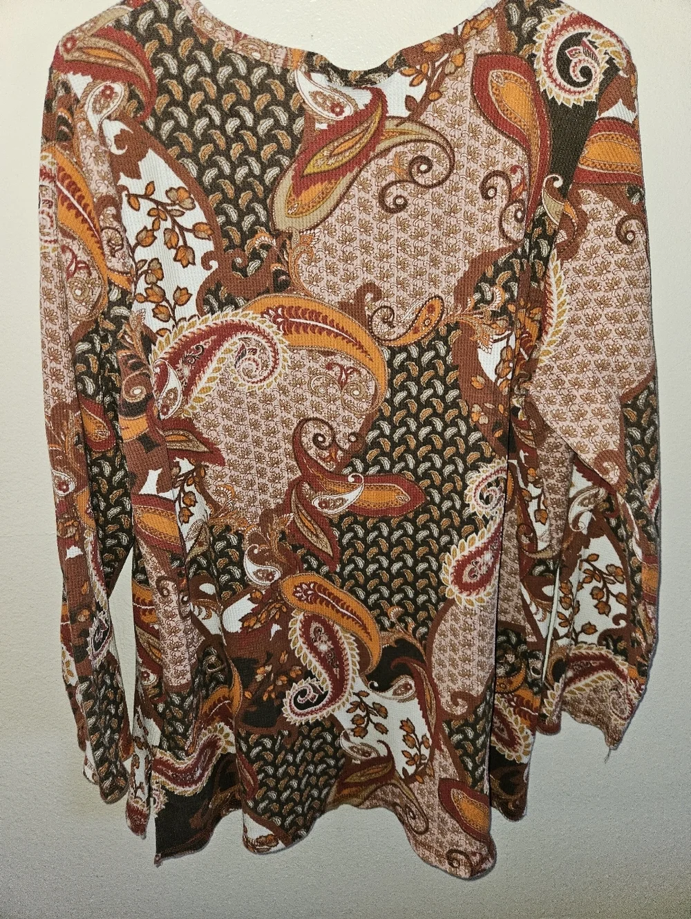 Roamans Womans Long Sleeve Henley Top Size L (18-20)